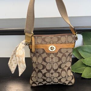 Coach Signature Canvas Crossbody Bag in Brown